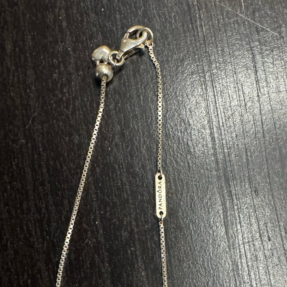 Pandora Silver Heart Necklace with Pavé Accent - Picture 3 of 3